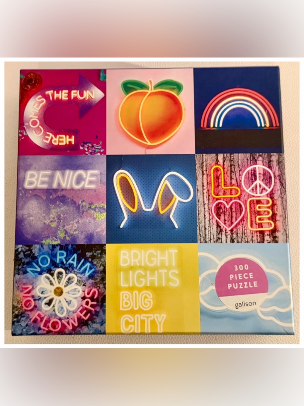 Galison Electric Confetti 300 Piece Puzzle Neon Aesthetic Complete with Poster
